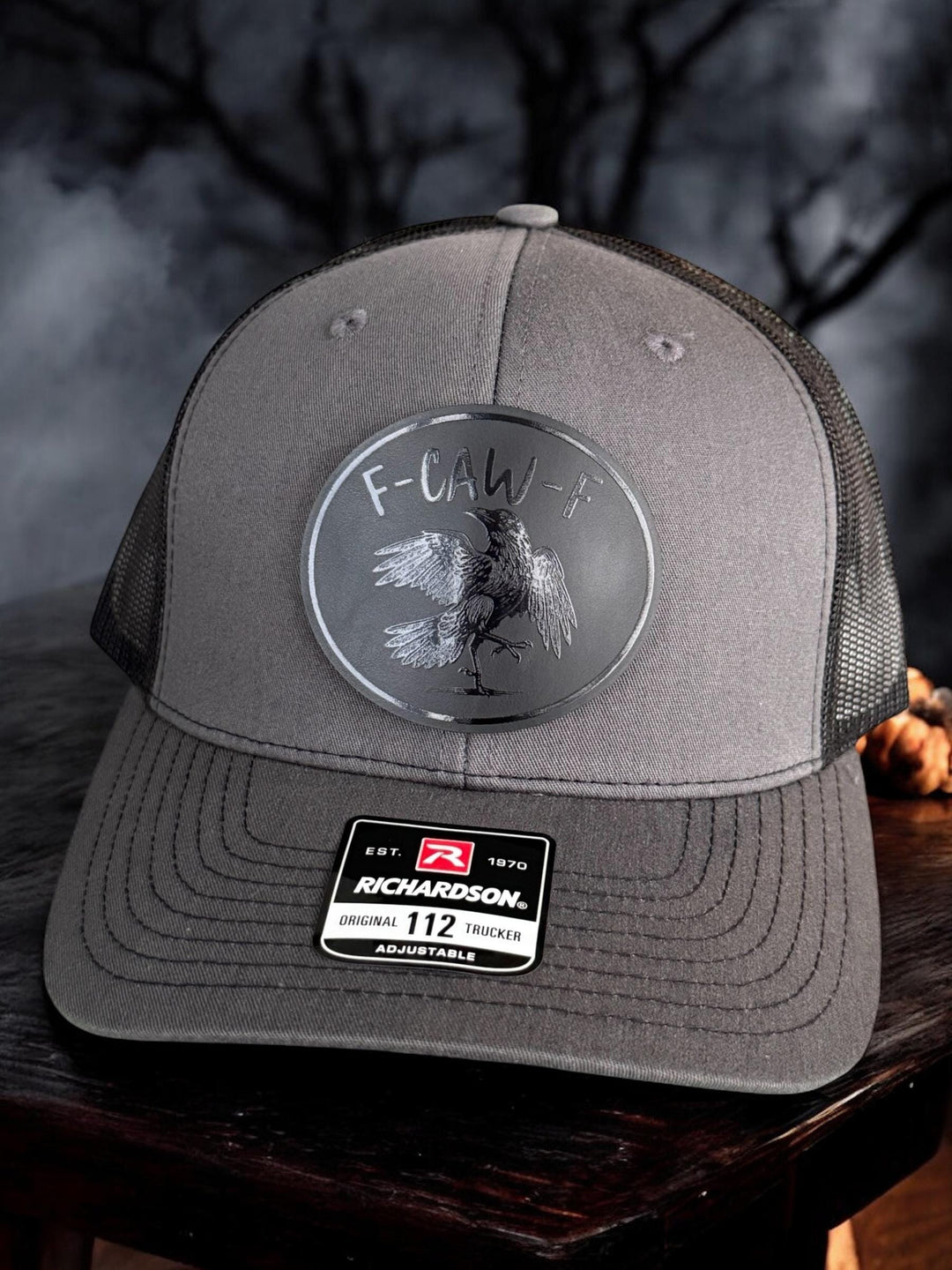 FCAWF funny Halloween crow trucker hat by BubbleHead Ink