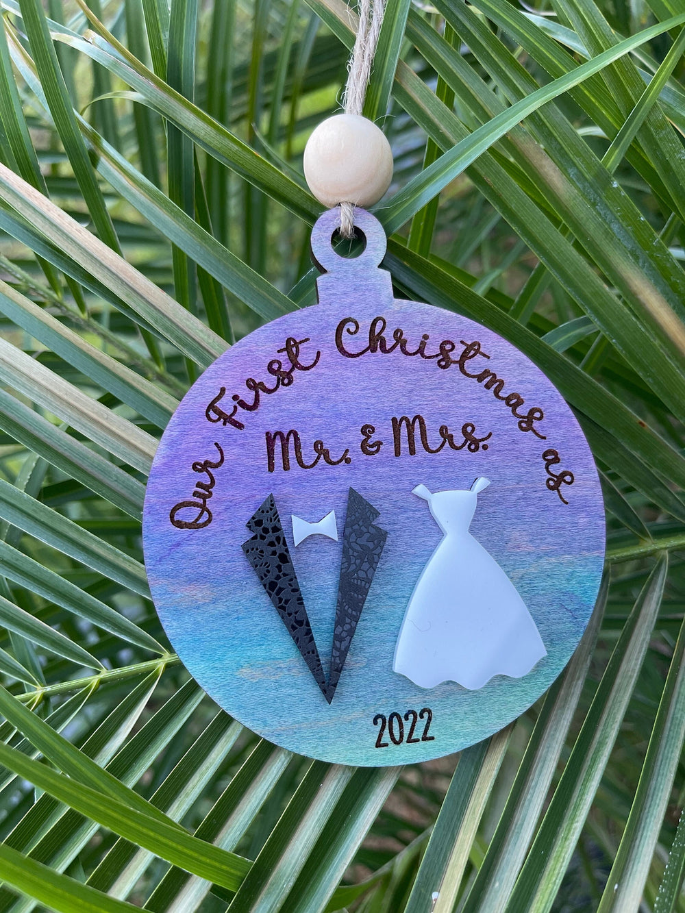 First Christmas married wedding ornament by BubbleHead Ink