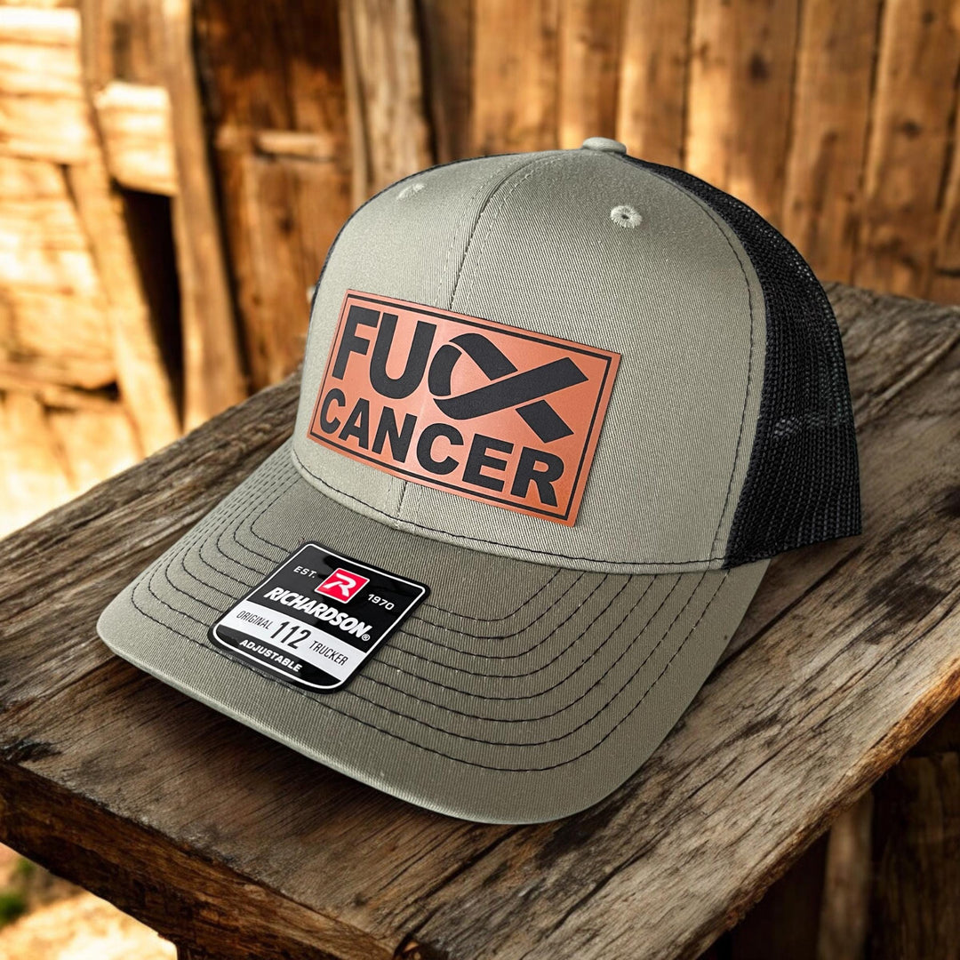 Fuck Cancer unisex cancer survivor trucker hat by BubbleHead Ink