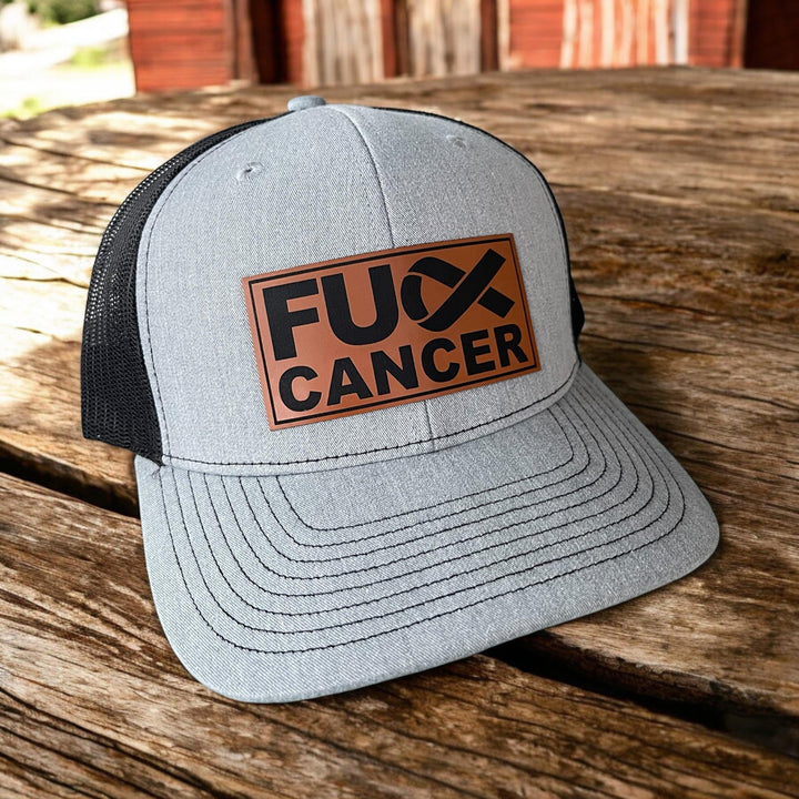 Fuck Cancer unisex cancer survivor trucker hat by BubbleHead Ink