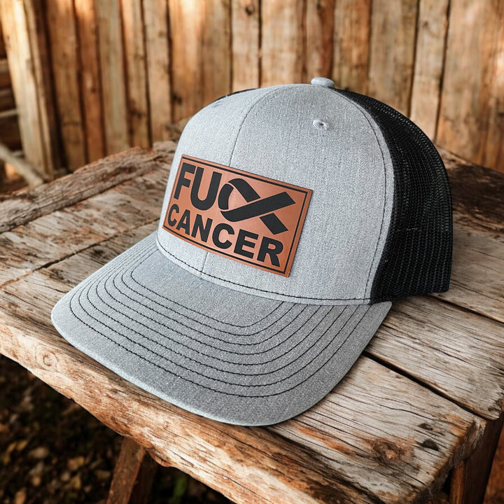 Fuck Cancer unisex cancer survivor trucker hat by BubbleHead Ink
