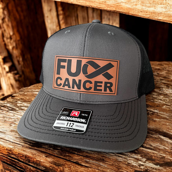 Fuck Cancer unisex cancer survivor trucker hat by BubbleHead Ink
