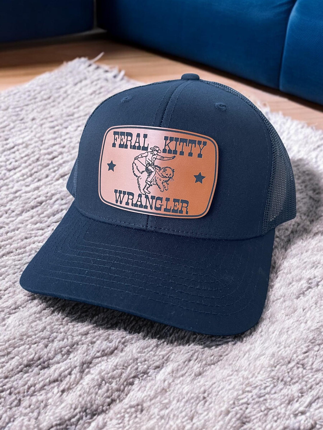 Funny cowboy Richardson 112 snapback trucker hat for men by BubbleHead Ink