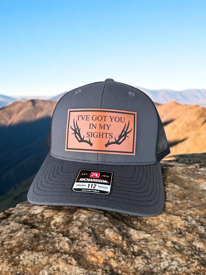 Funny deer antler hunting Richardson 112 trucker hat by BubbleHead Ink