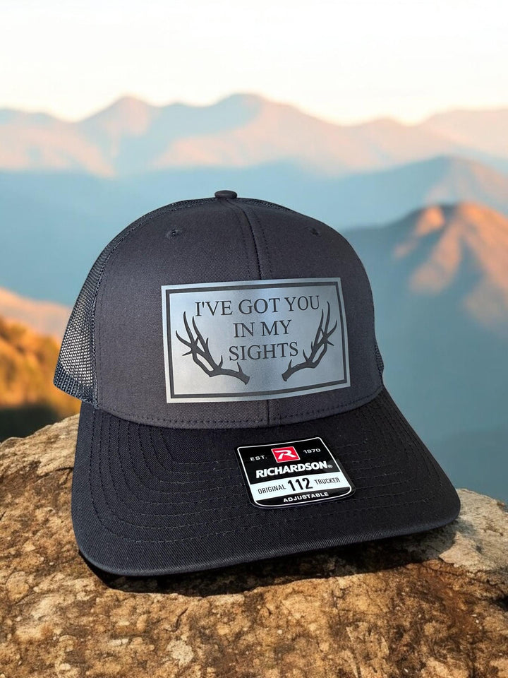 Funny deer antler hunting Richardson 112 trucker hat by BubbleHead Ink