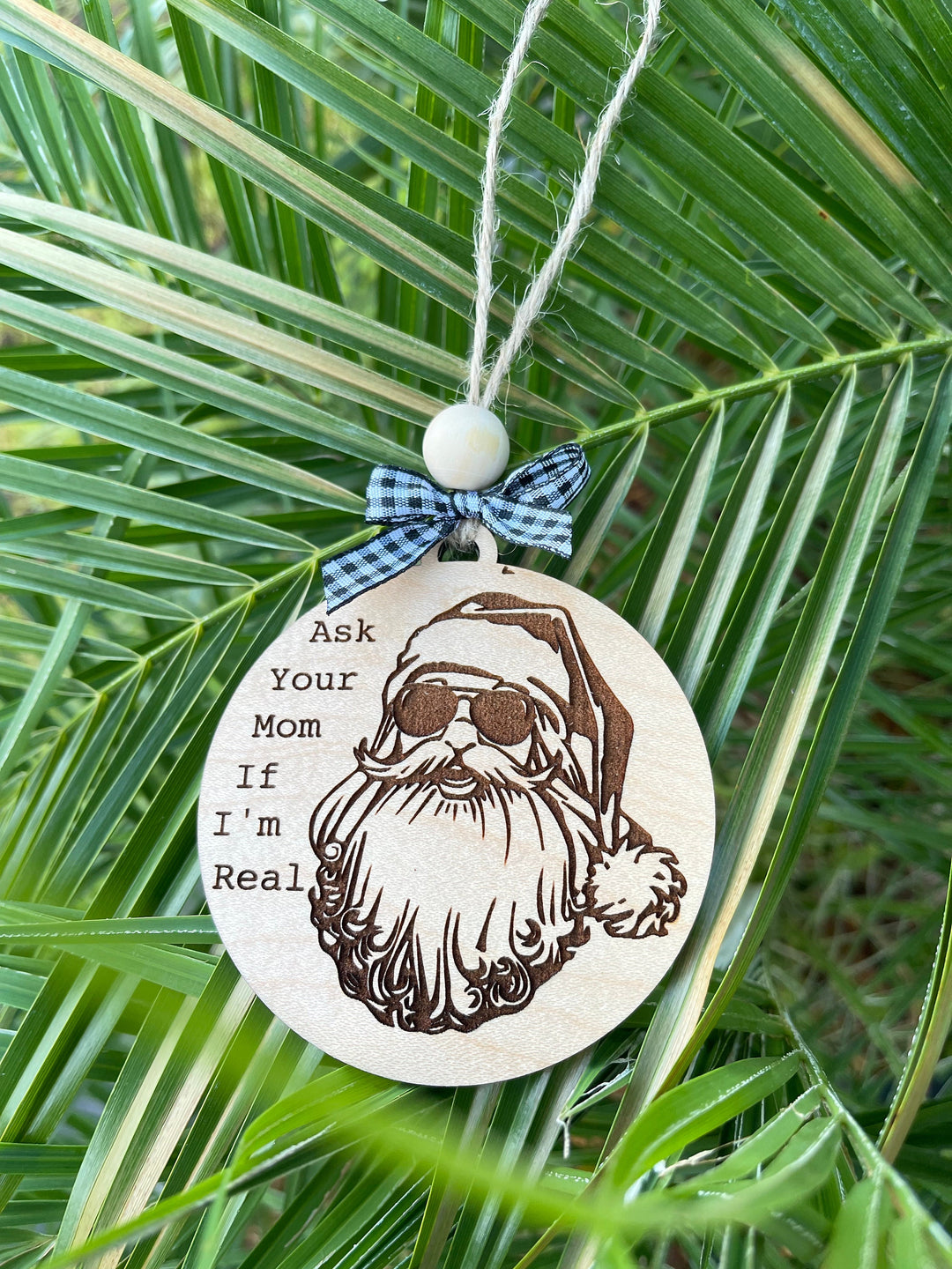 Funny white elephant gift exchange Christmas ornament by BubbleHead Ink