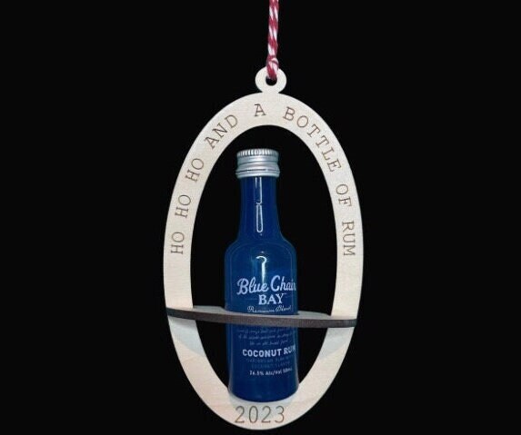 Funny white elephant gift exchange Christmas ornament by BubbleHead Ink