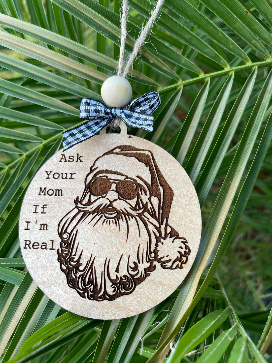 Funny white elephant gift exchange Christmas ornament by BubbleHead Ink