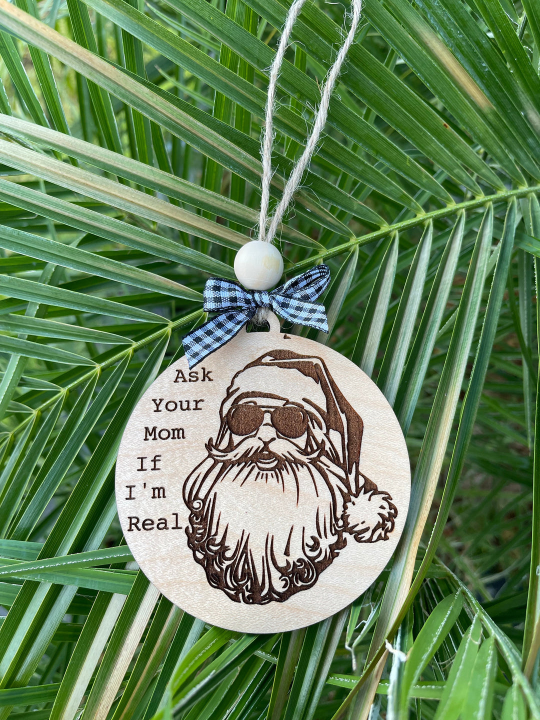 Funny white elephant gift exchange Christmas ornament by BubbleHead Ink