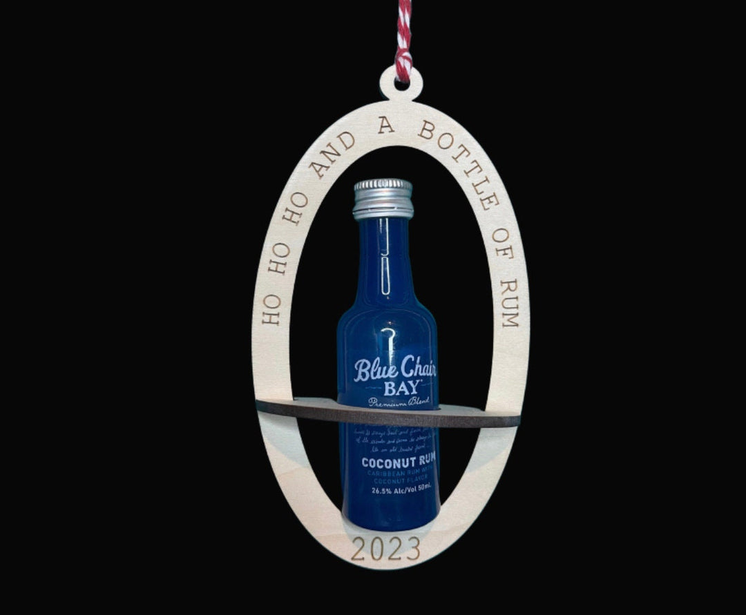 Funny white elephant gift exchange Christmas ornament by BubbleHead Ink