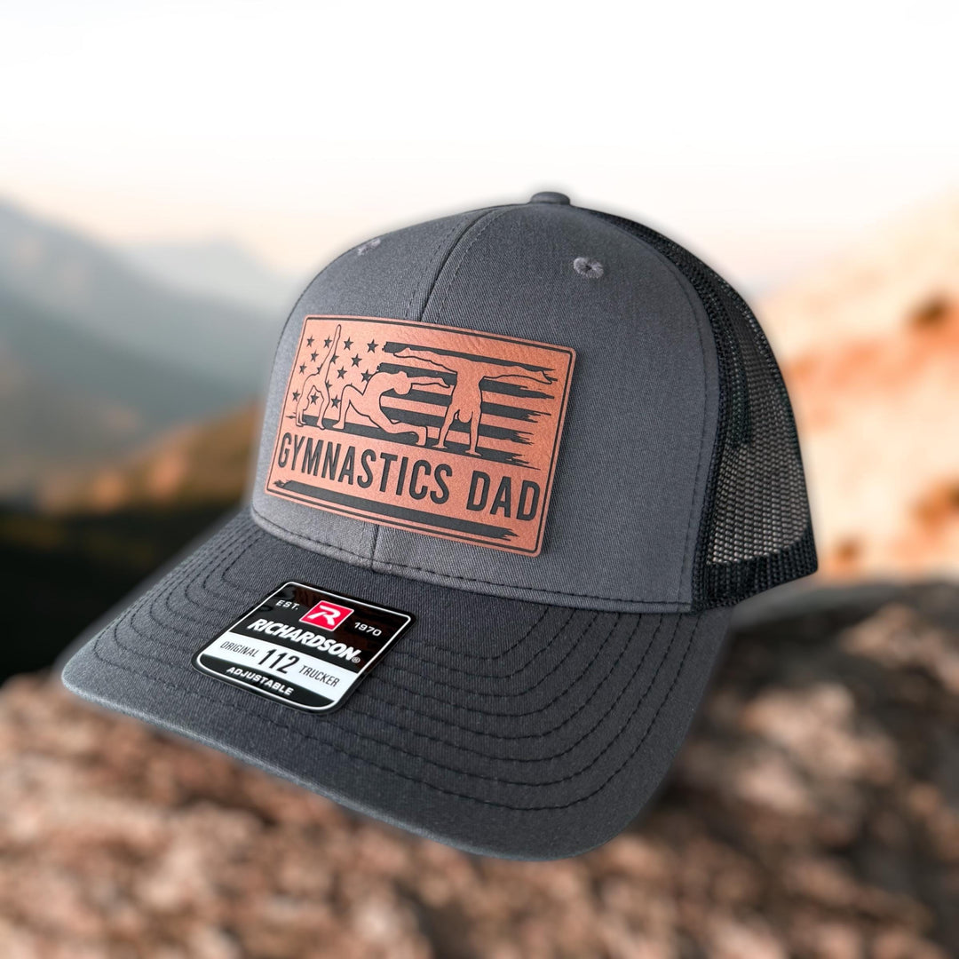 Girls gymnastics dad Richardson 112 trucker hat by BubbleHead Ink