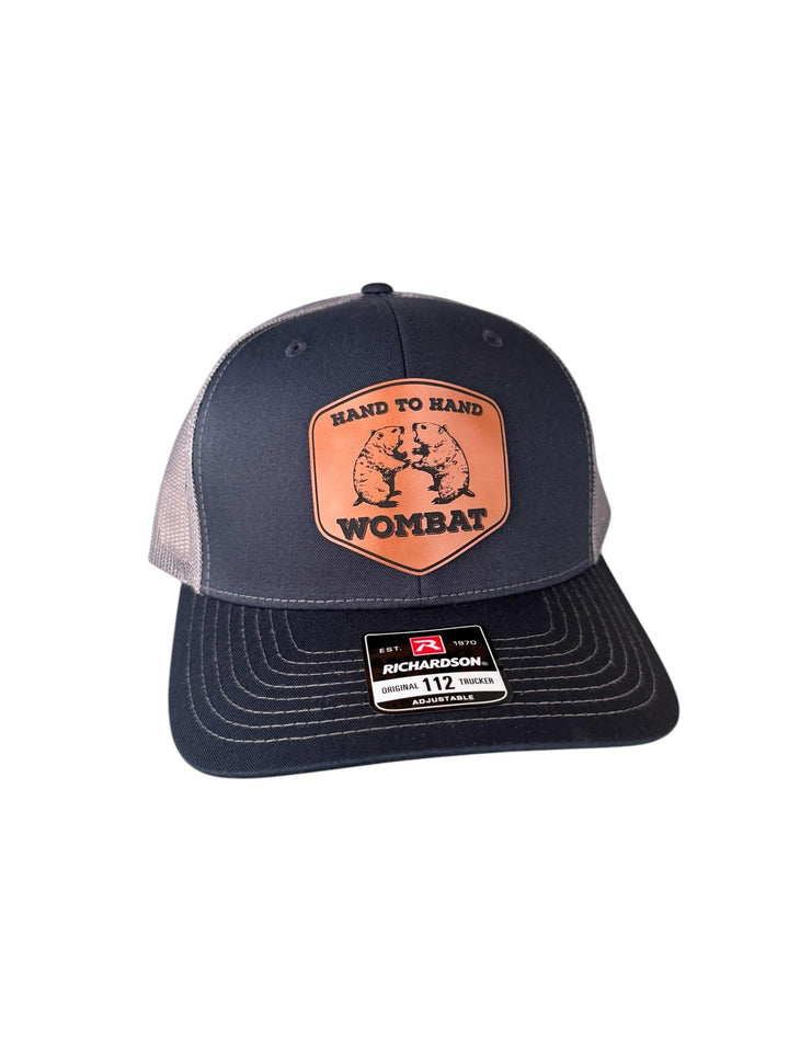 Hand to Hand Wombat funny Richardson 112 trucker hat by BubbleHead Ink