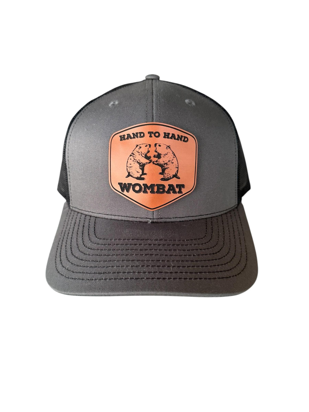 Hand to Hand Wombat funny Richardson 112 trucker hat by BubbleHead Ink