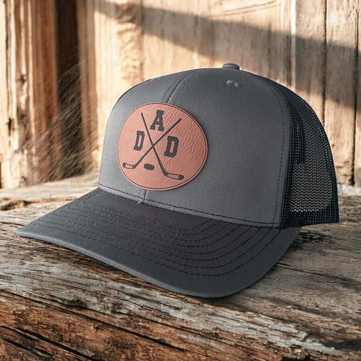 Hockey dad trucker hat by BubbleHead Ink
