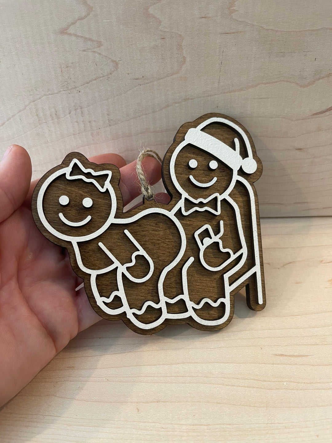 Lap Dance funny naughty gingerbread couple Christmas ornament by BubbleHead Ink