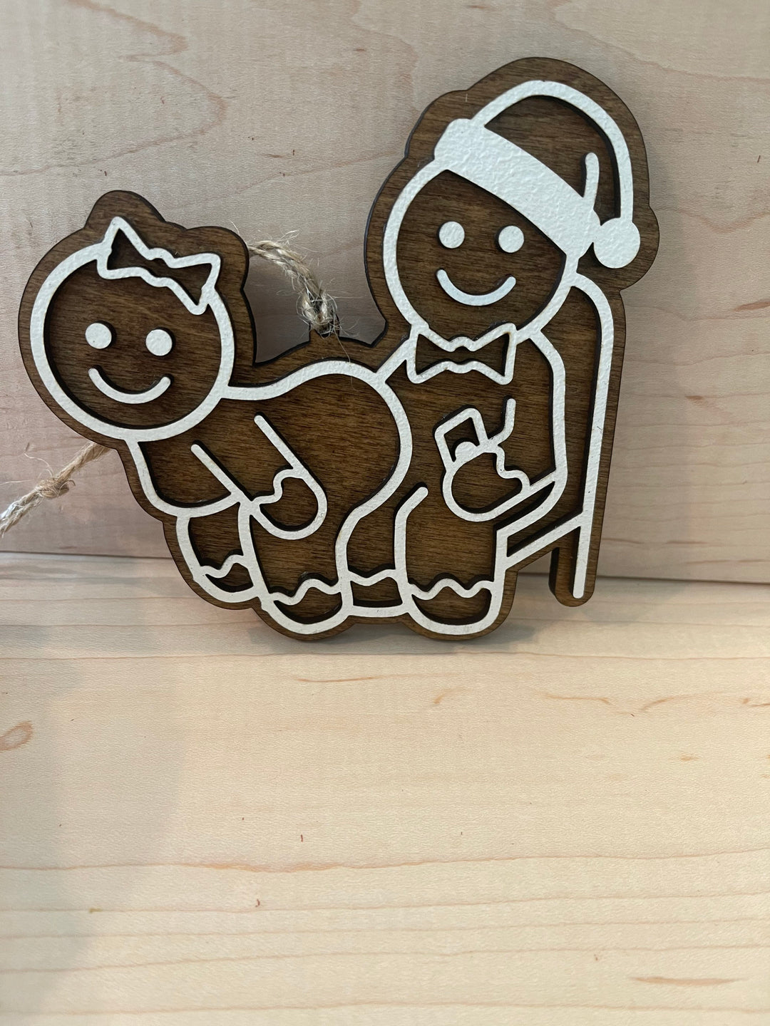 Lap Dance funny naughty gingerbread couple Christmas ornament by BubbleHead Ink