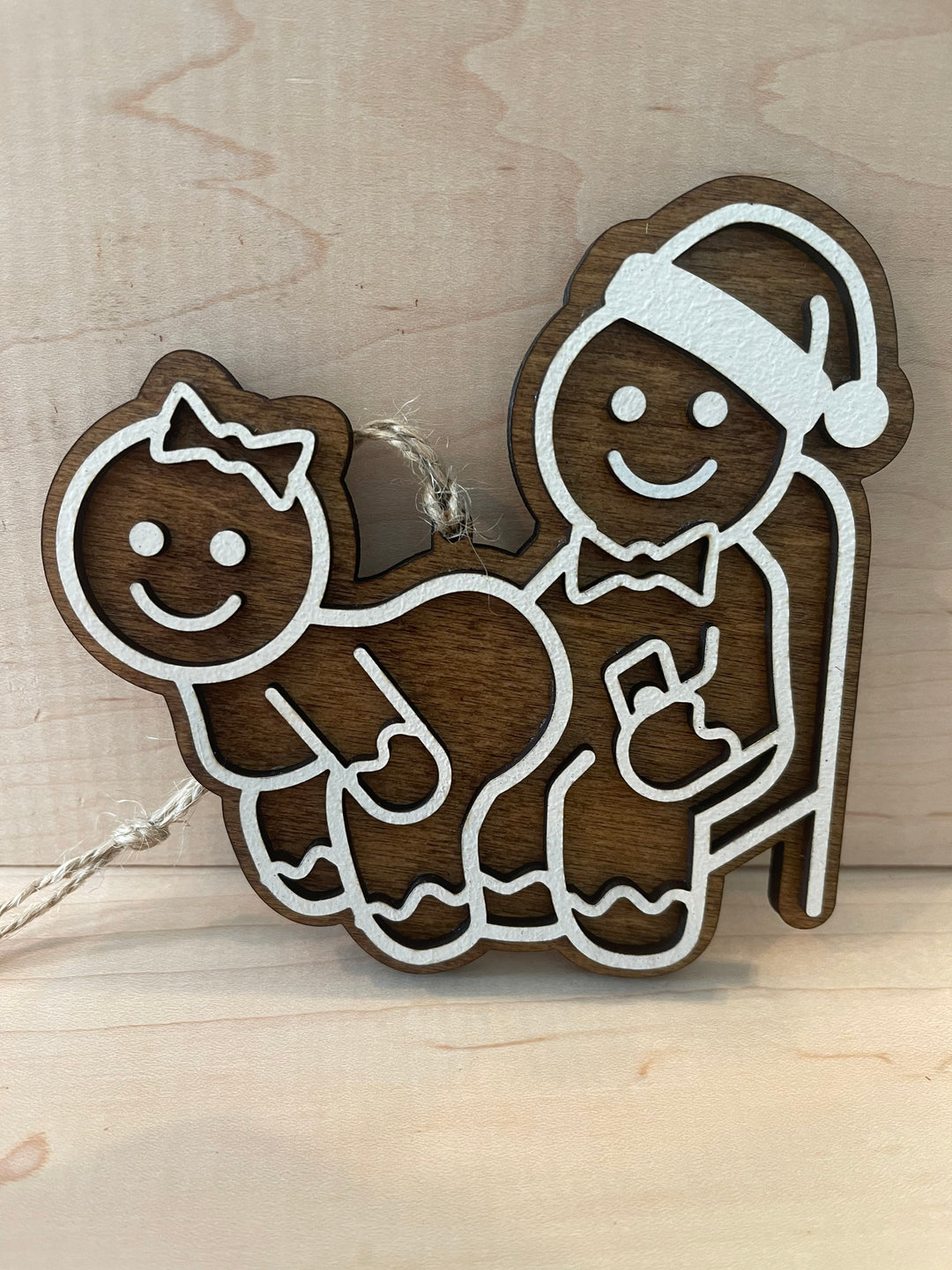 Lap Dance funny naughty gingerbread couple Christmas ornament by BubbleHead Ink