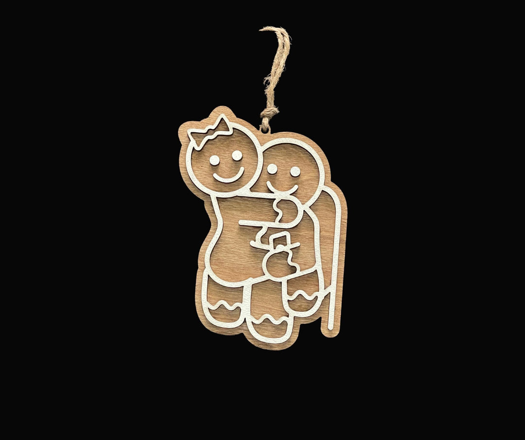 Lap Dance funny naughty gingerbread couple Christmas ornament by BubbleHead Ink