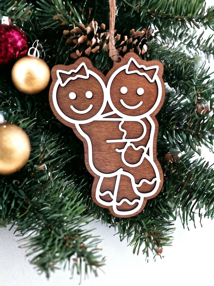 Lesbian cowgirl naughty LGBTQ Christmas ornament by BubbleHead Ink