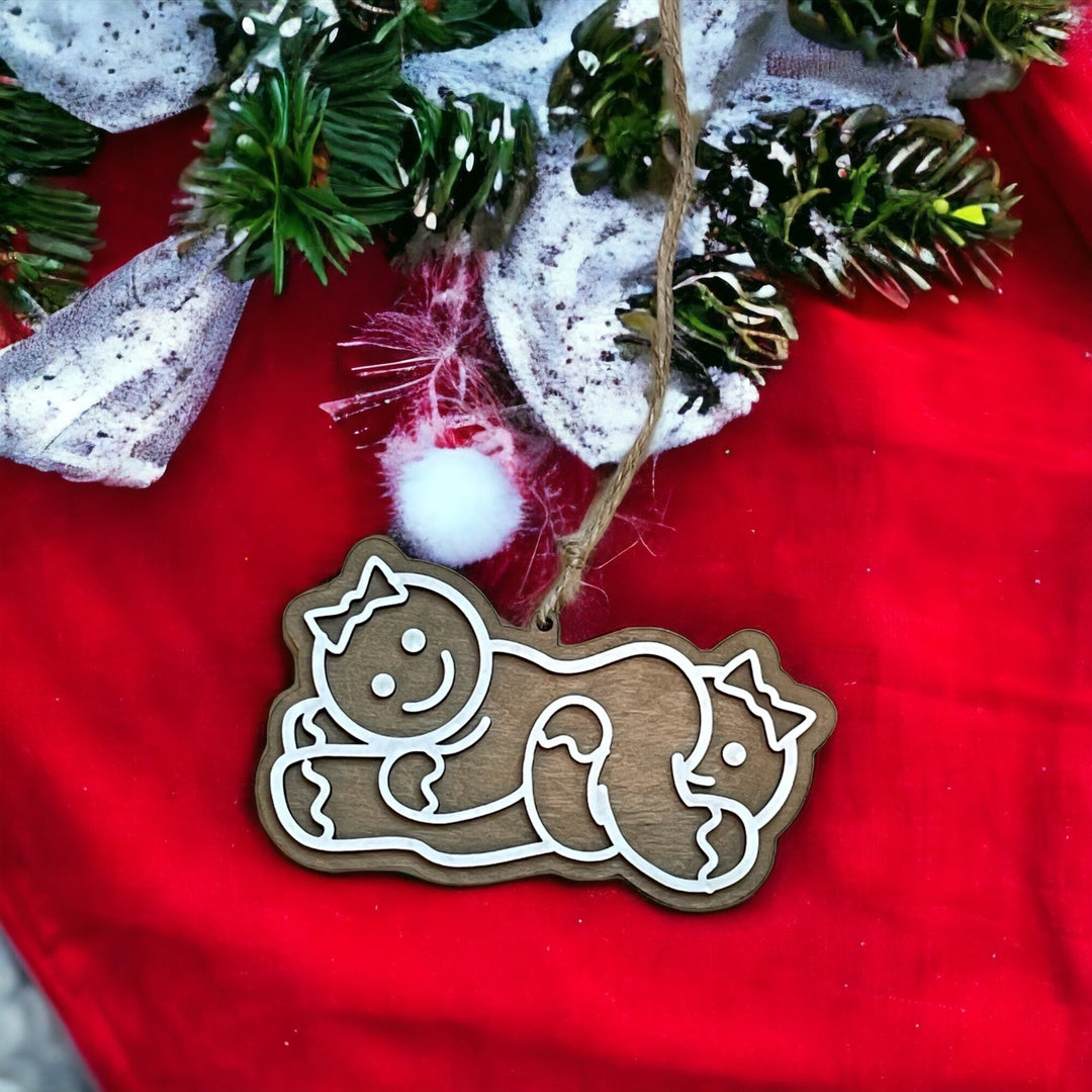 Lesbian cowgirl naughty LGBTQ Christmas ornament by BubbleHead Ink