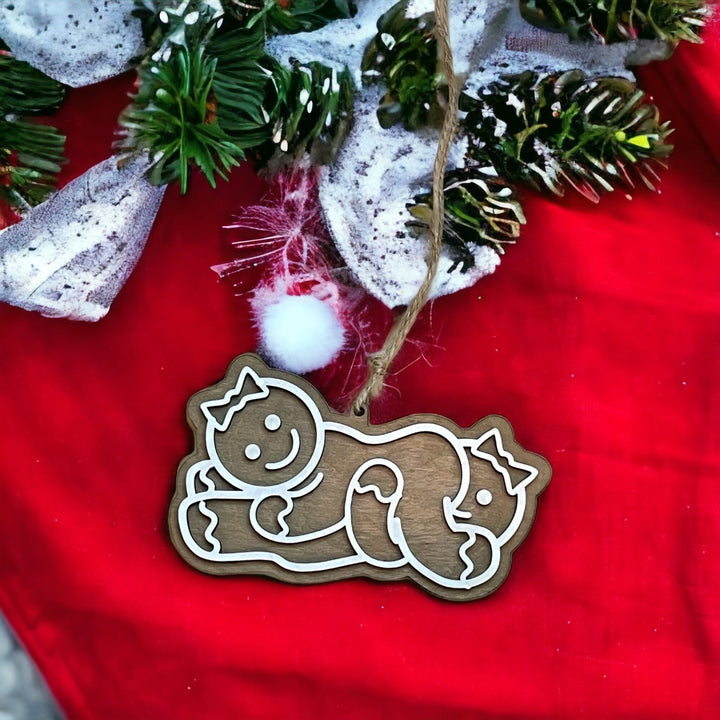 Lesbian cowgirl naughty LGBTQ Christmas ornament by BubbleHead Ink