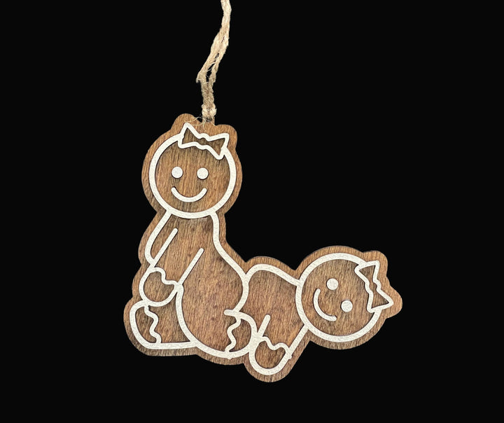 Mrs and Mrs same sex couple Christmas ornament by BubbleHead Ink
