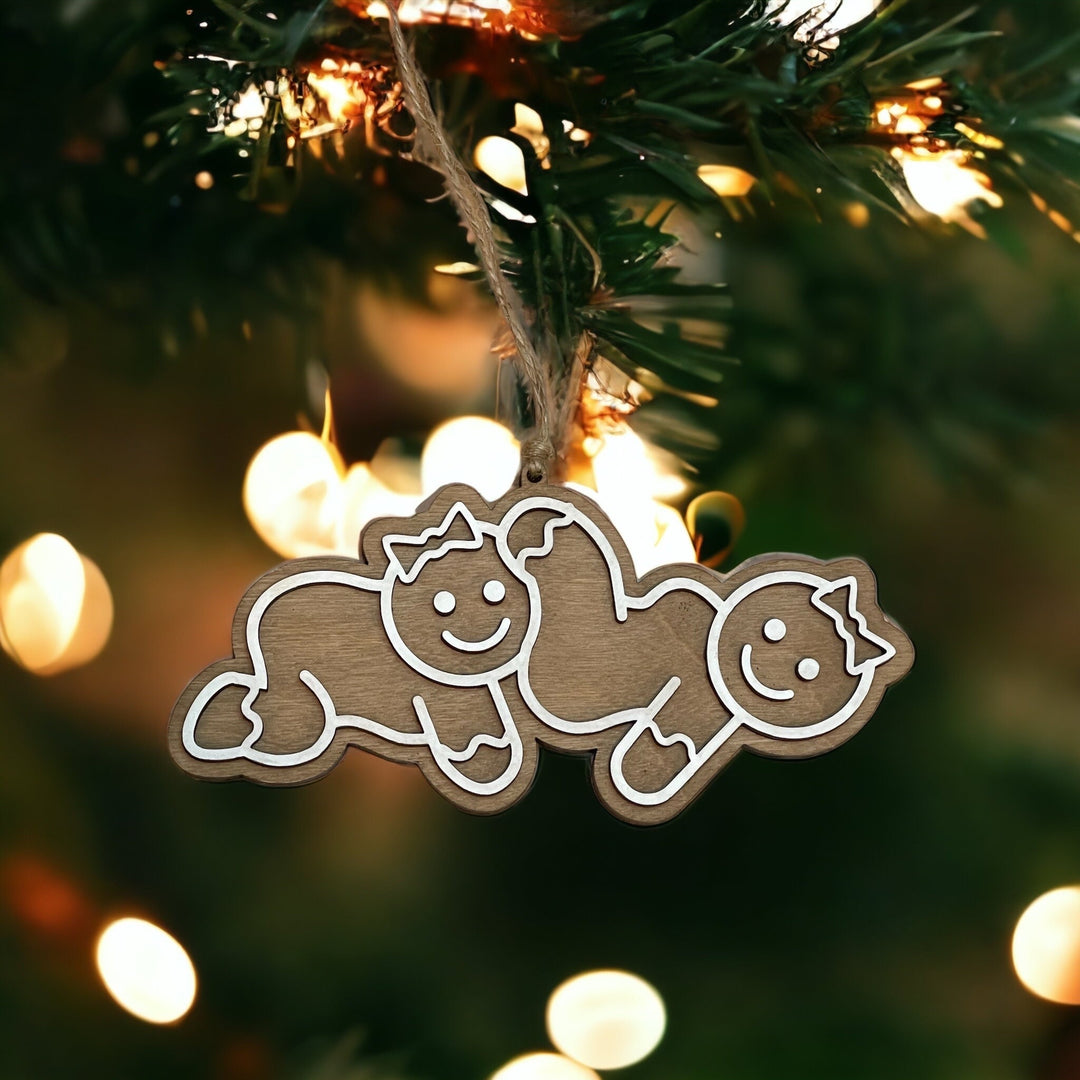 Mrs and Mrs same sex couple Christmas ornament by BubbleHead Ink