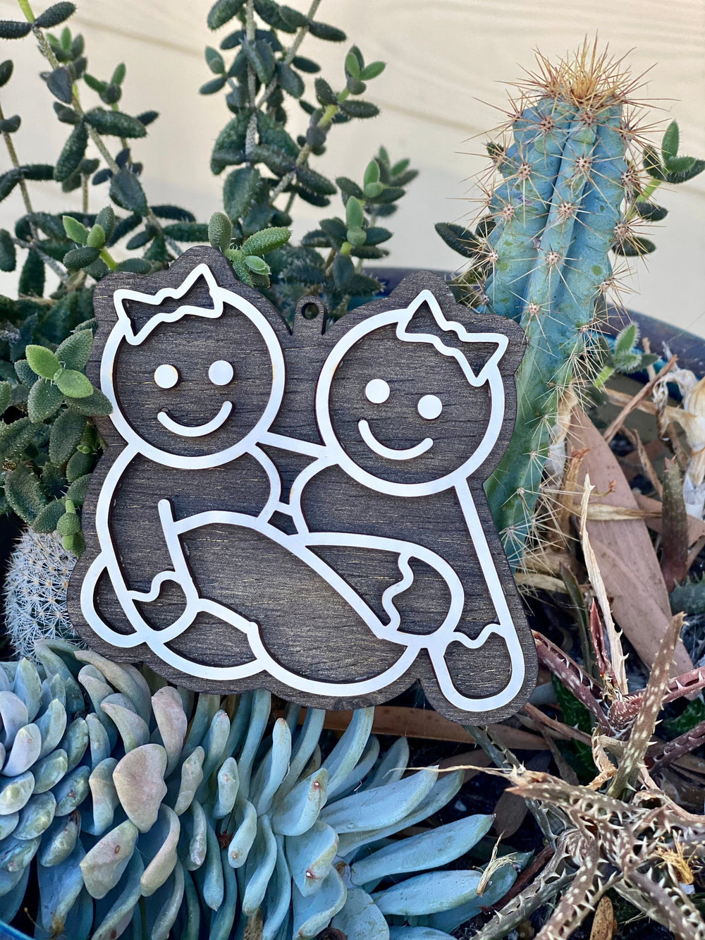 Mrs and Mrs same sex couple Christmas ornament by BubbleHead Ink