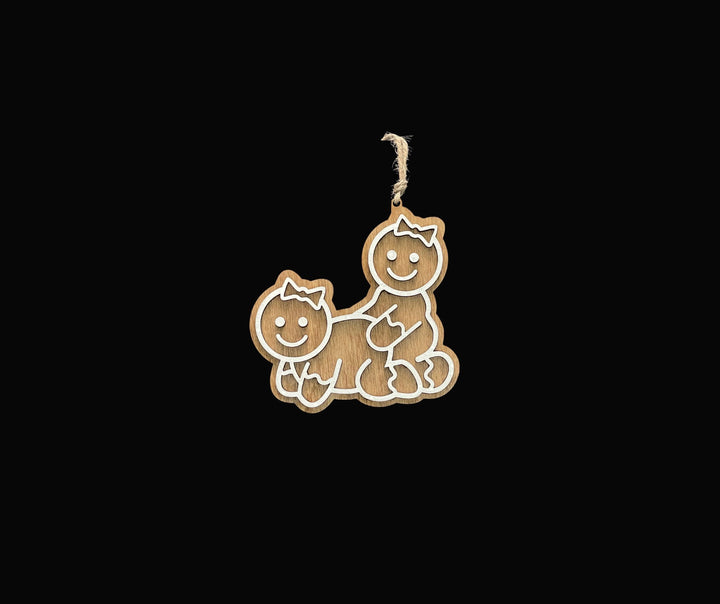 Mrs and Mrs same sex couple Christmas ornament by BubbleHead Ink