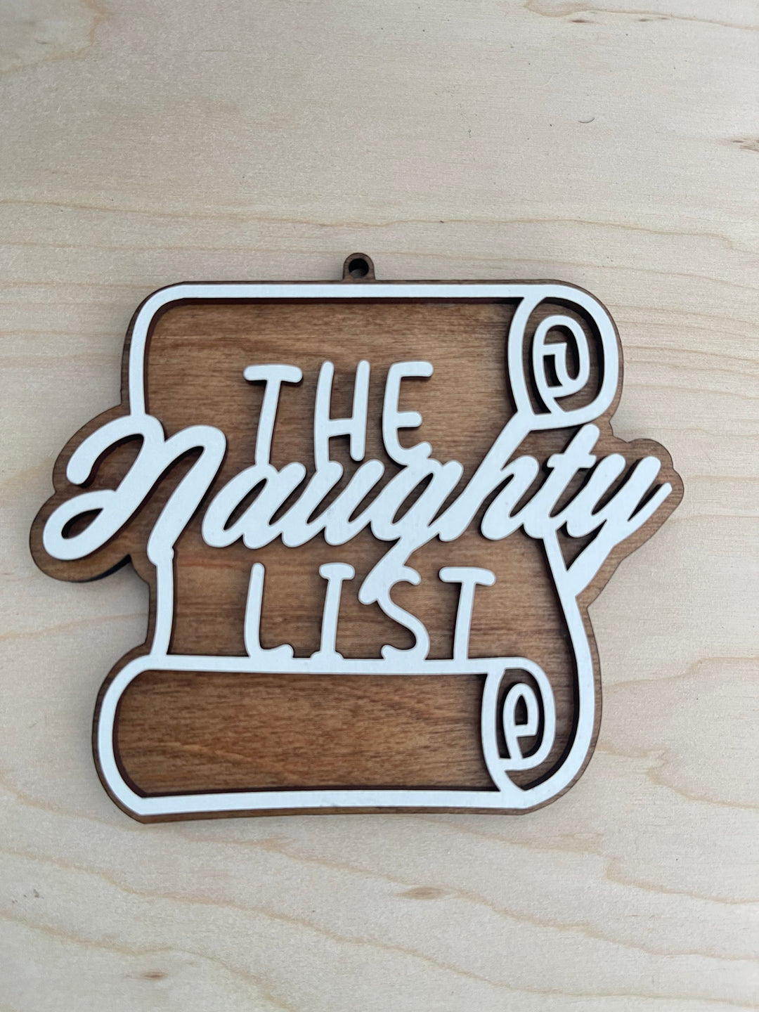 Naughty List funny office party Christmas ornament by BubbleHead Ink