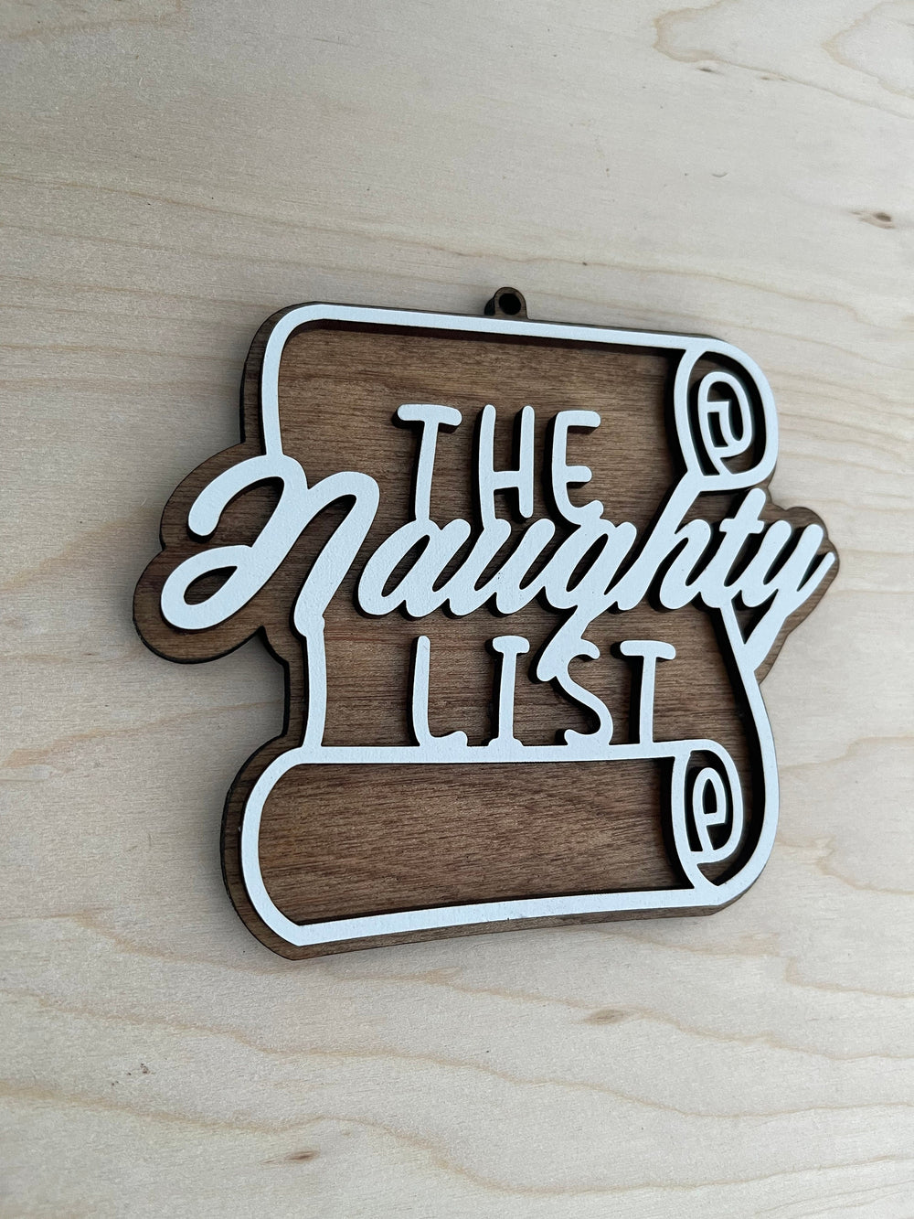 Naughty List funny office party Christmas ornament by BubbleHead Ink