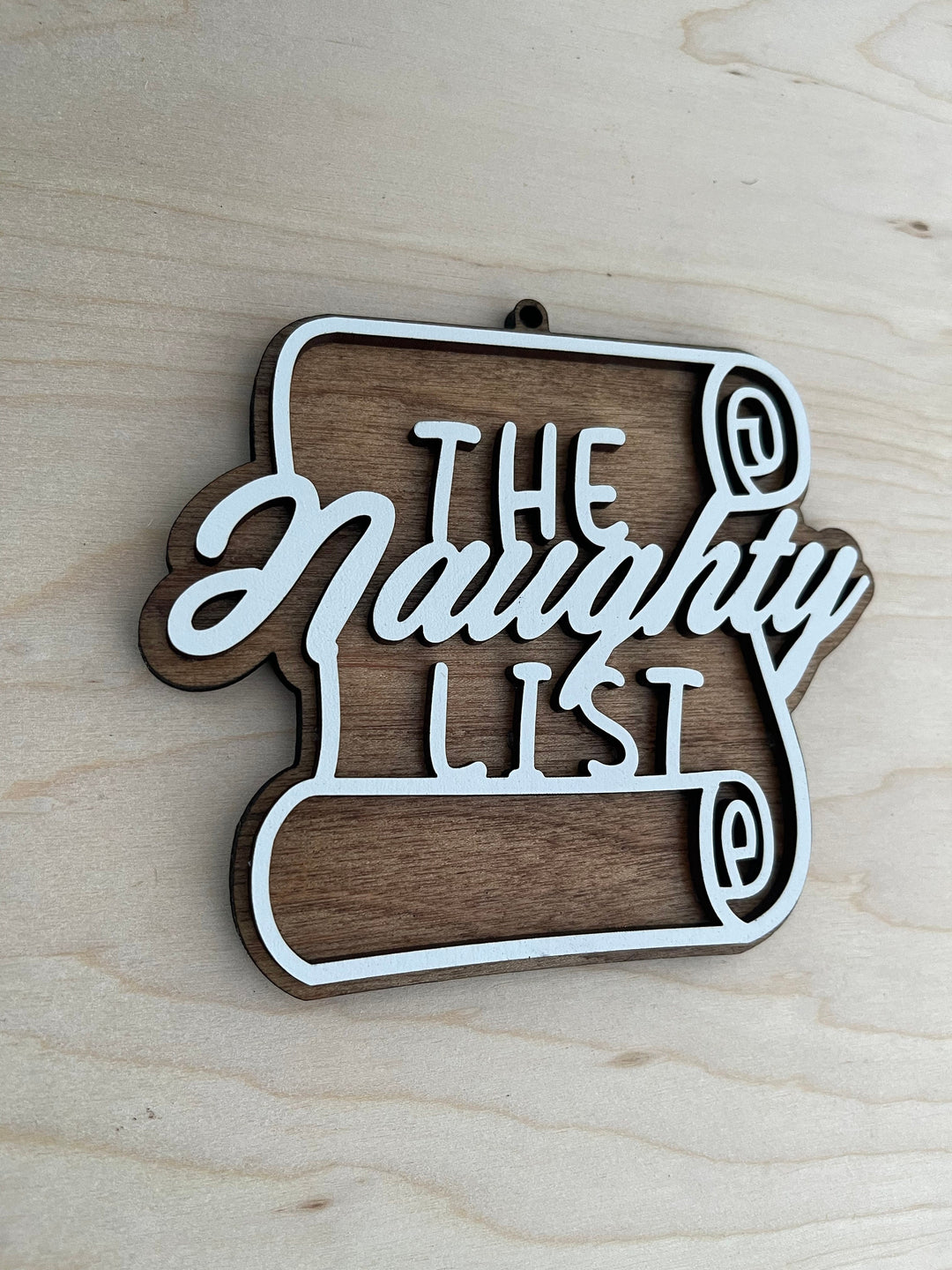 Naughty List funny office party Christmas ornament by BubbleHead Ink