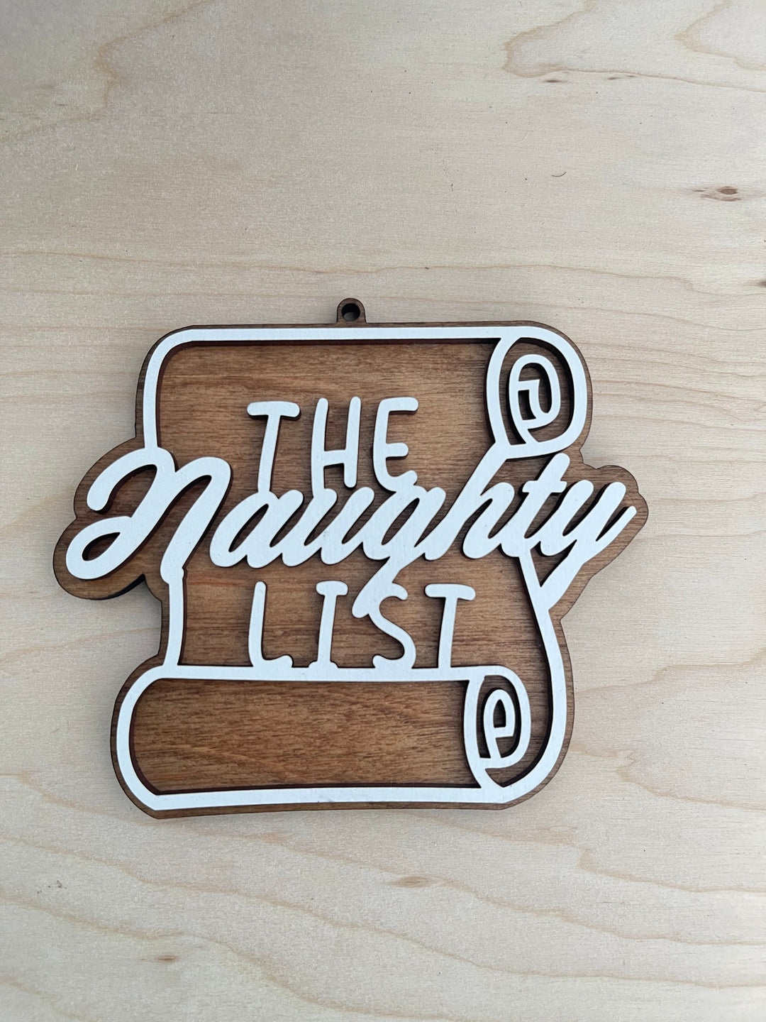 Naughty List funny office party Christmas ornament by BubbleHead Ink