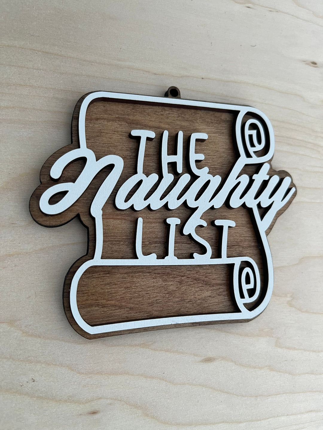 Naughty List funny office party Christmas ornament by BubbleHead Ink