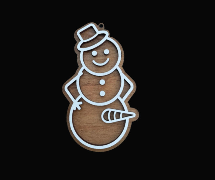 Naughty snowman funny Christmas ornament by BubbleHead Ink