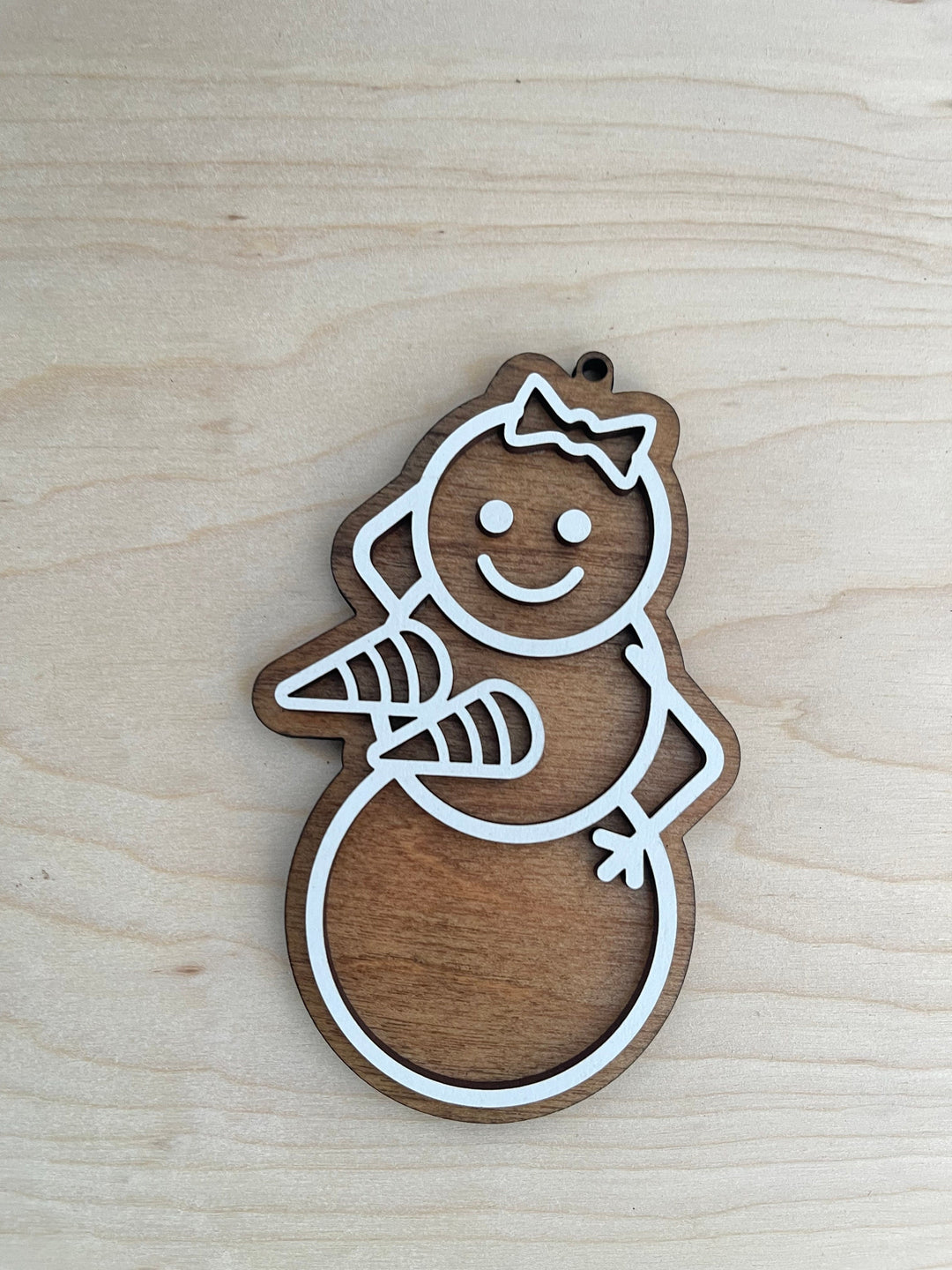 Naughty snowman funny Christmas ornament by BubbleHead Ink