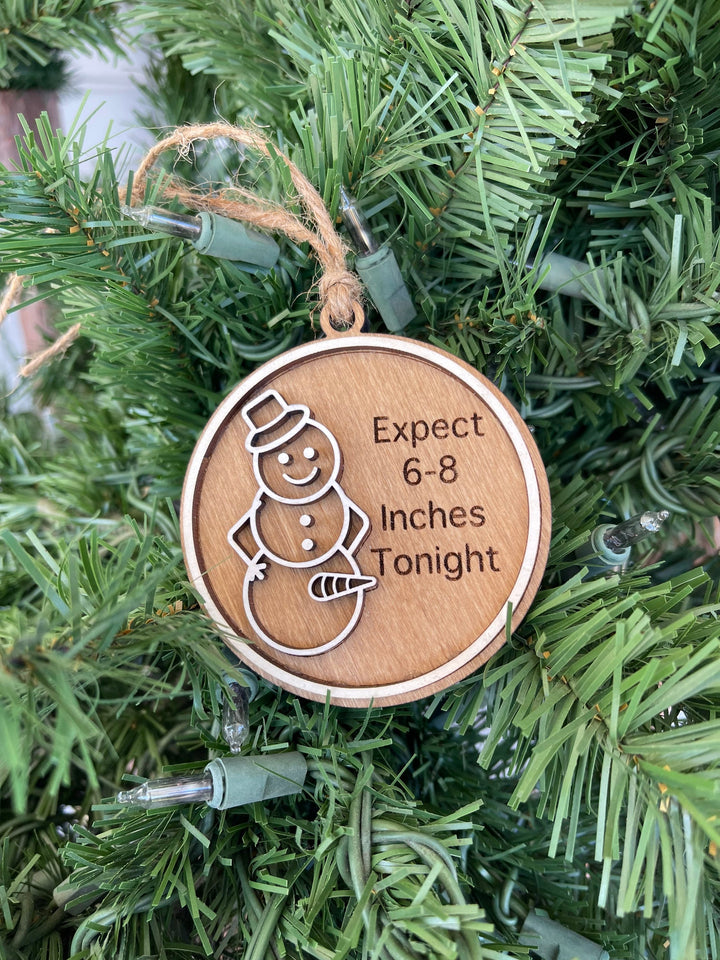 Naughty snowman funny Christmas ornament by BubbleHead Ink