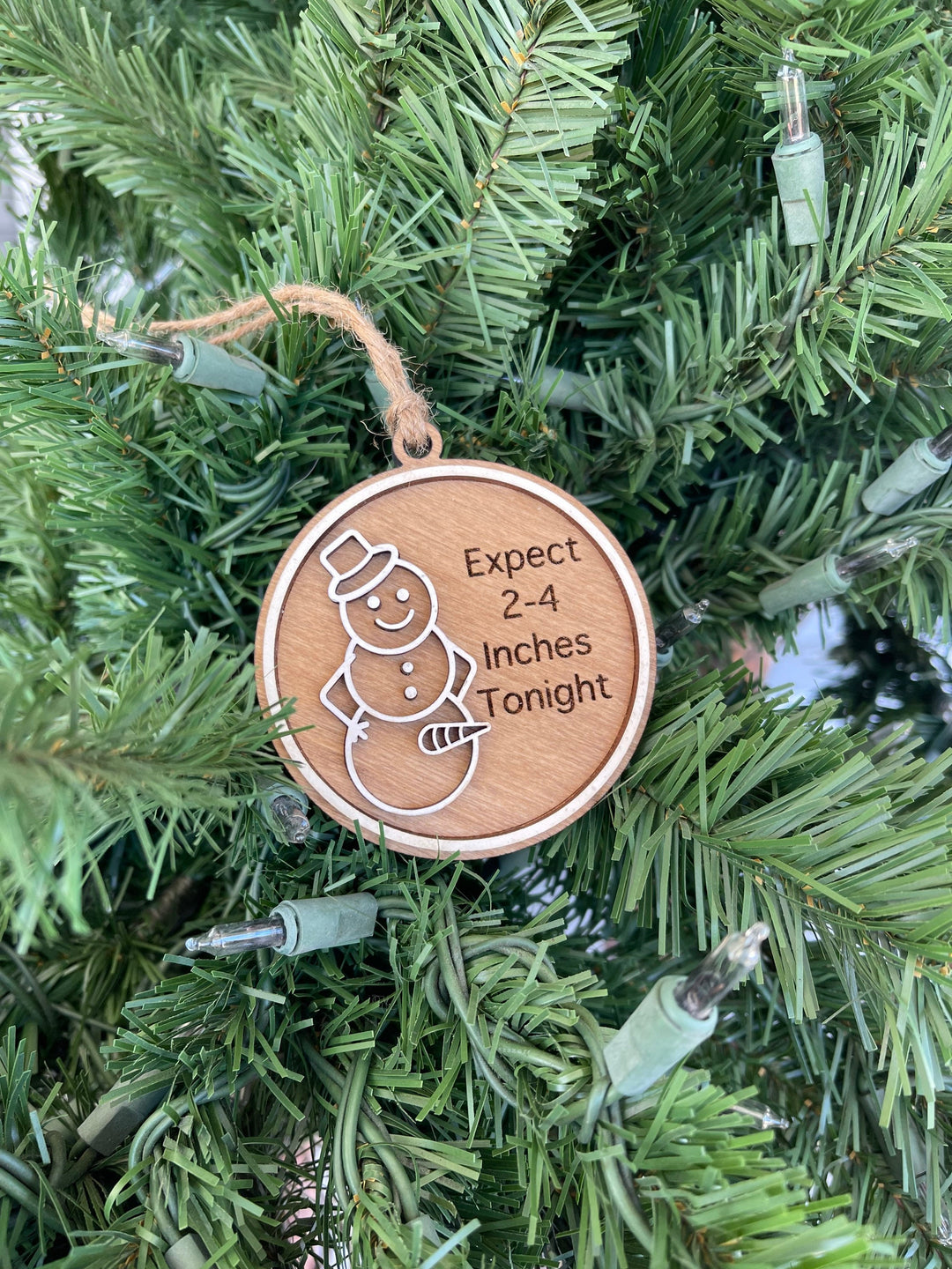 Naughty snowman funny Christmas ornament by BubbleHead Ink