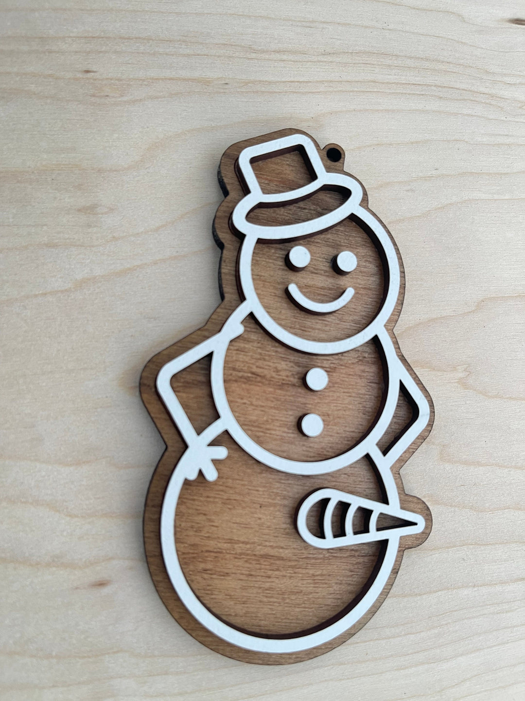 Naughty snowman funny Christmas ornament by BubbleHead Ink