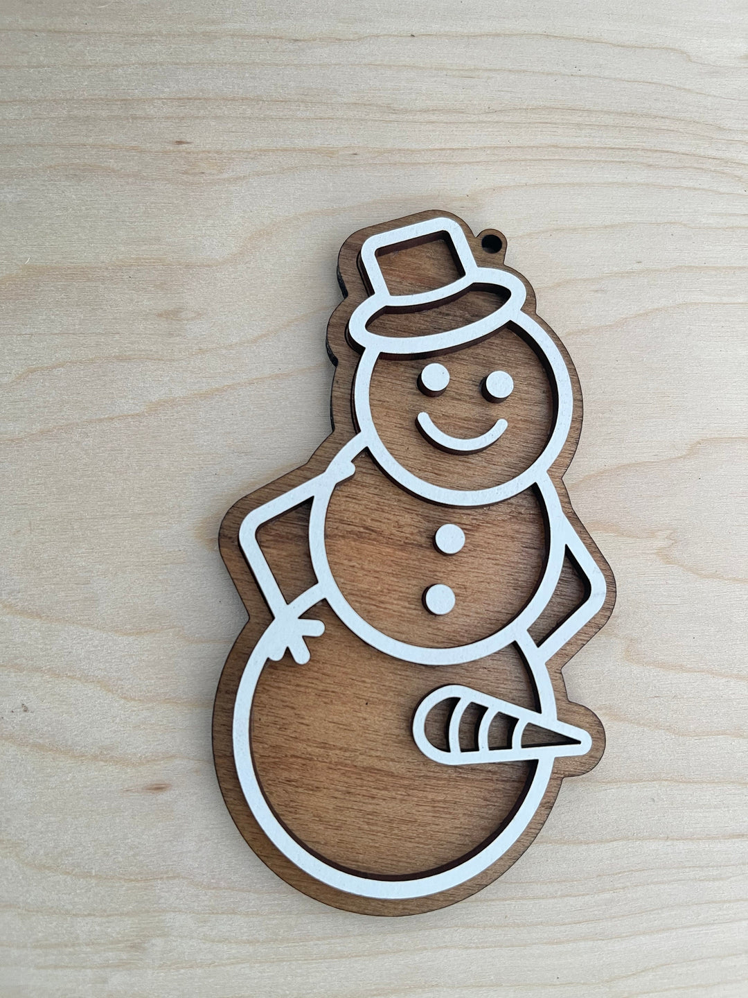Naughty snowman funny Christmas ornament by BubbleHead Ink