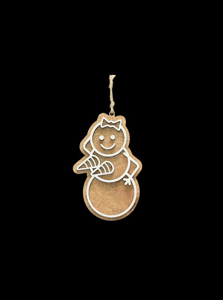 Naughty snowman funny Christmas ornament by BubbleHead Ink
