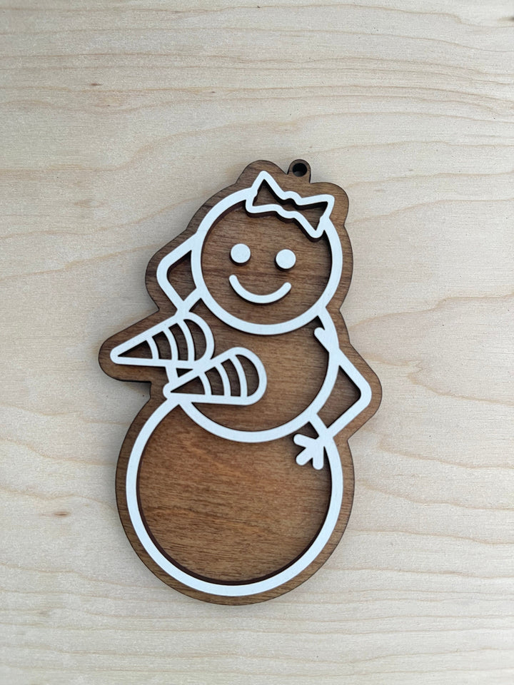 Naughty snowman funny Christmas ornament by BubbleHead Ink