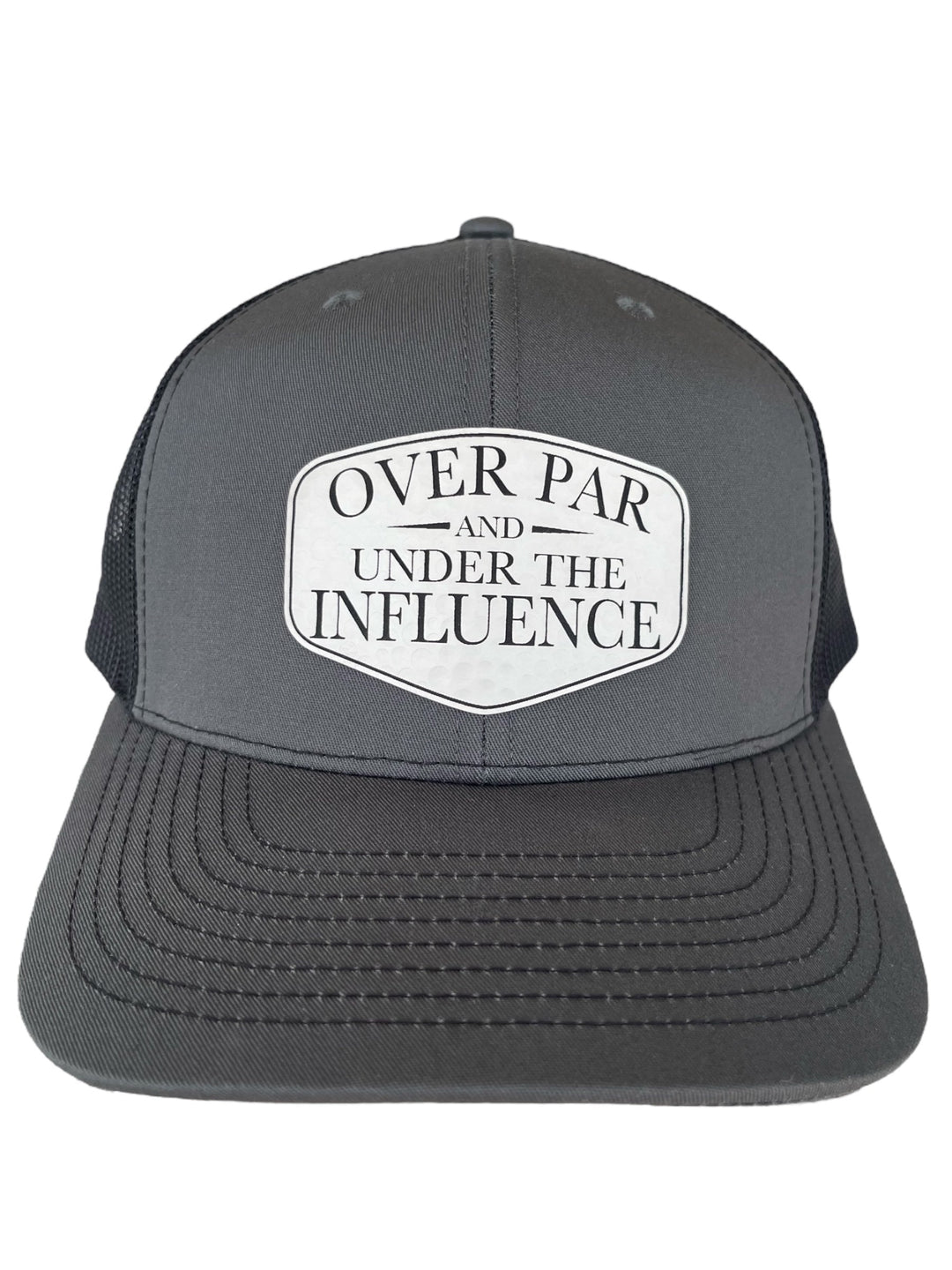 Over Par and Under the Influence girls golf trip trucker hat by BubbleHead Ink