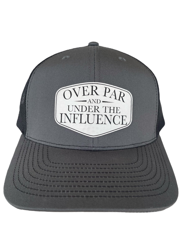 Over Par and Under the Influence girls golf trip trucker hat by BubbleHead Ink