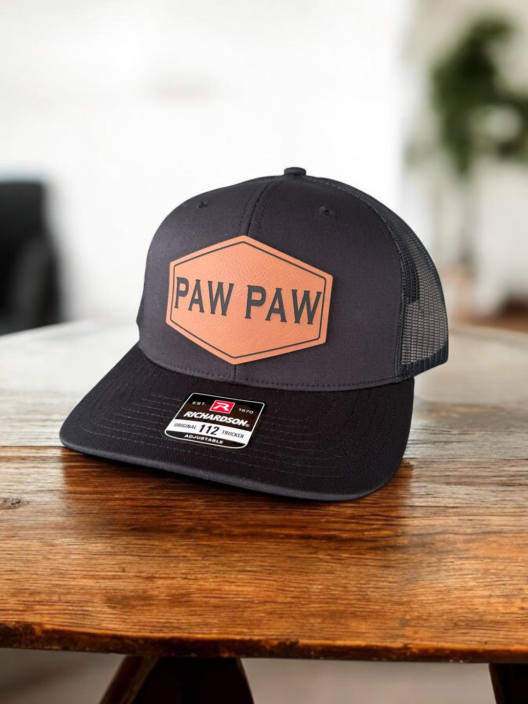 Paw Paw custom grandpa trucker hat by BubbleHead Ink