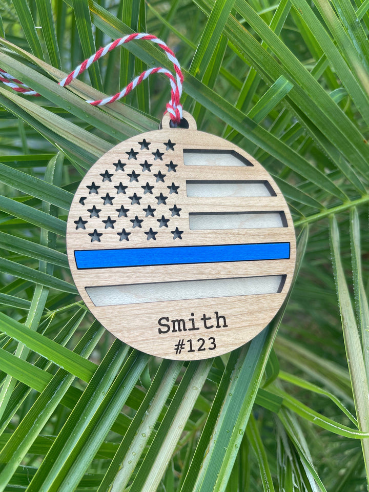 Personalized first responder firefighter, police and EMS Christmas ornament by BubbleHead Ink