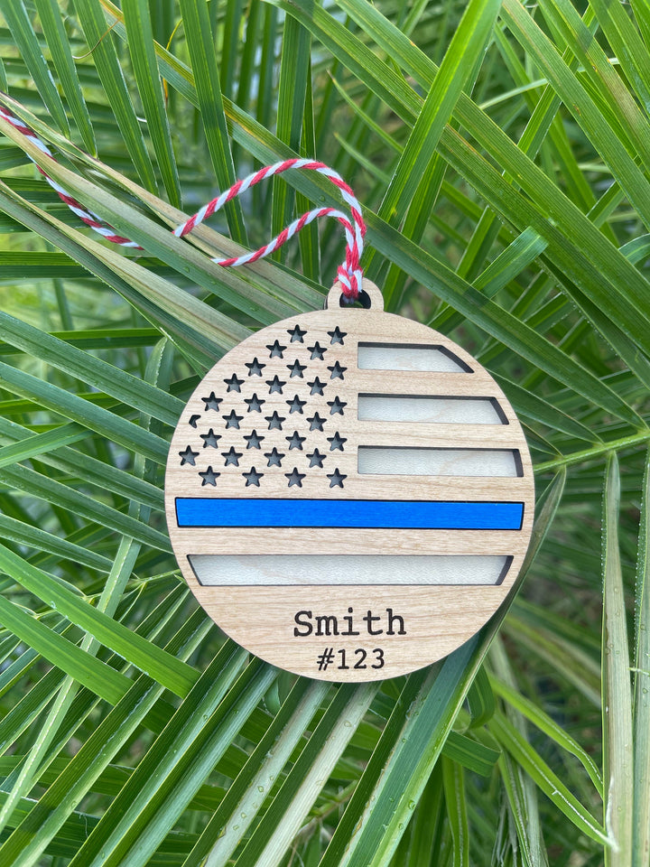 Personalized first responder firefighter, police and EMS Christmas ornament by BubbleHead Ink