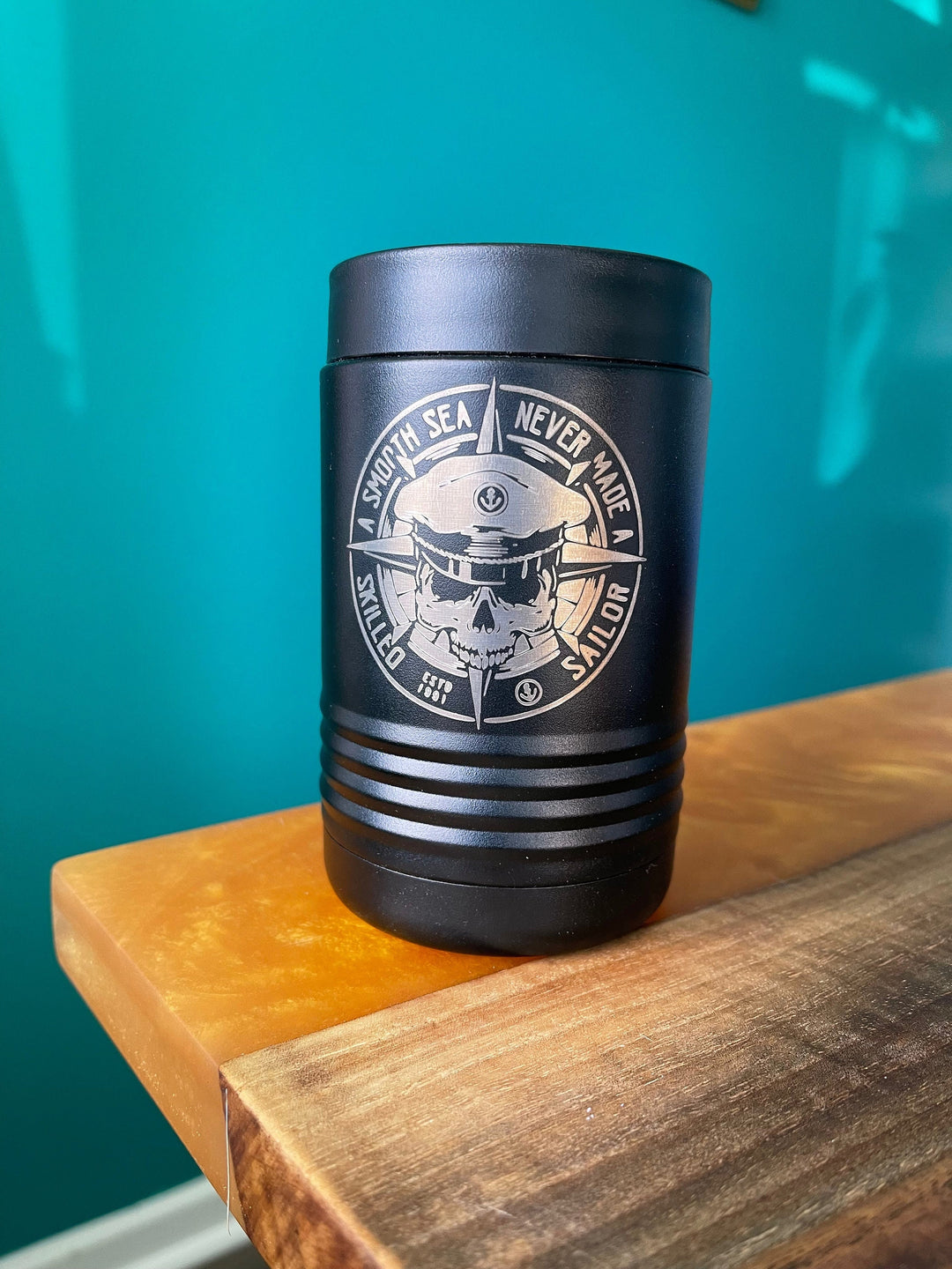 Personalized US Navy sailor beer koozie by BubbleHead Ink