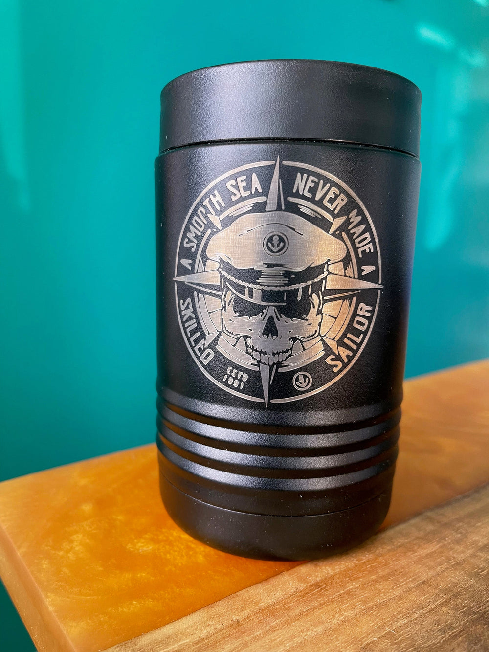 Personalized US Navy sailor beer koozie by BubbleHead Ink