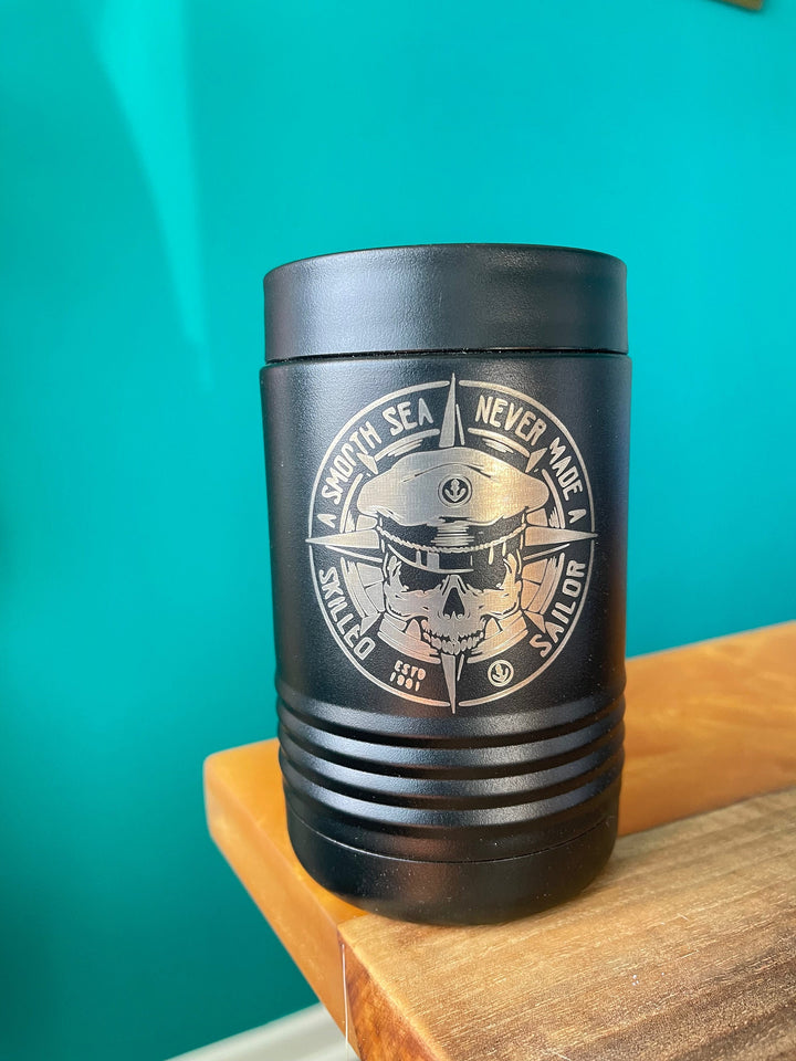 Personalized US Navy sailor beer koozie by BubbleHead Ink
